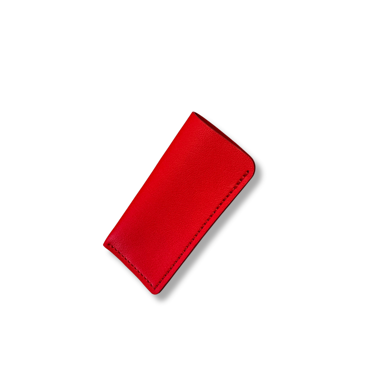 étui à lunettes en cuir rouge corail maroquinerie française