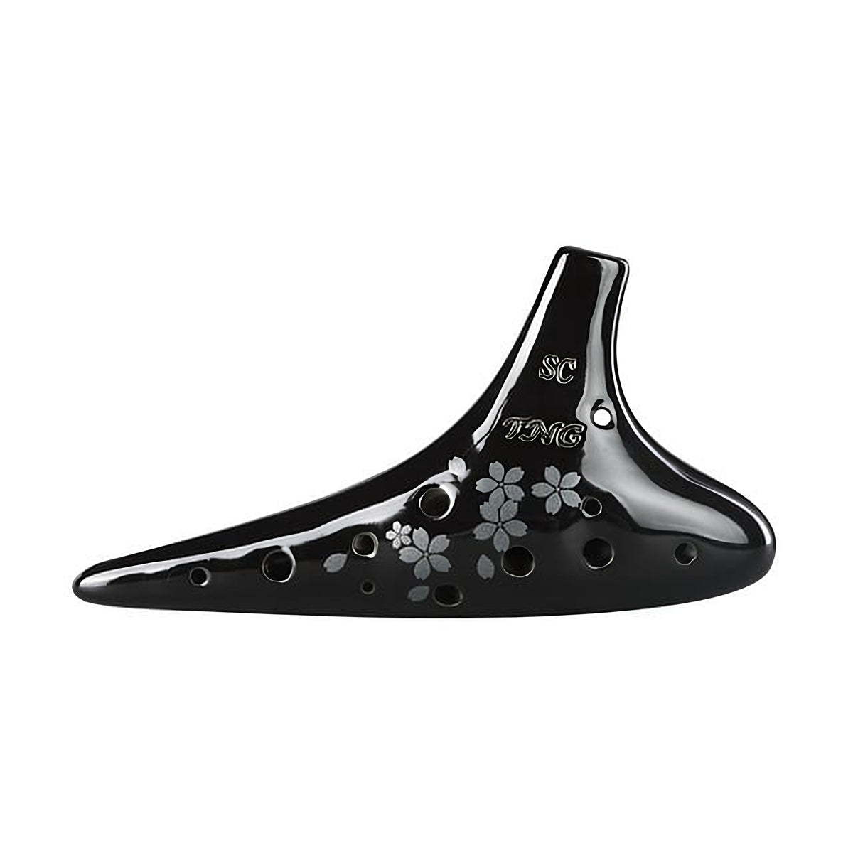 Ocarina classique soprano do noir fleurs