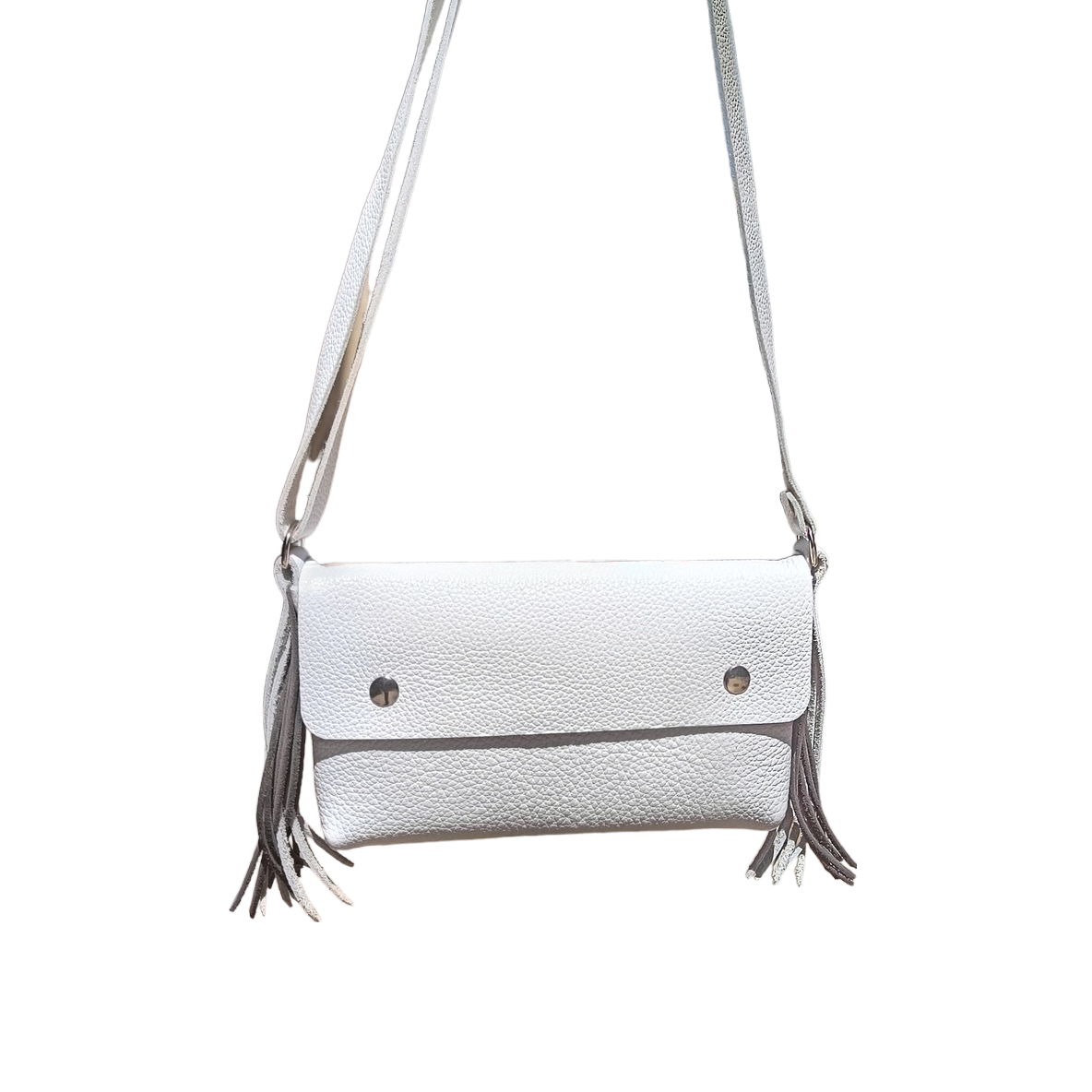 sac à main pochette anthyllis chaîne acier cuir français maroquinerie éthique responsable made in france faméthic rose bleu lavande blanc frange
