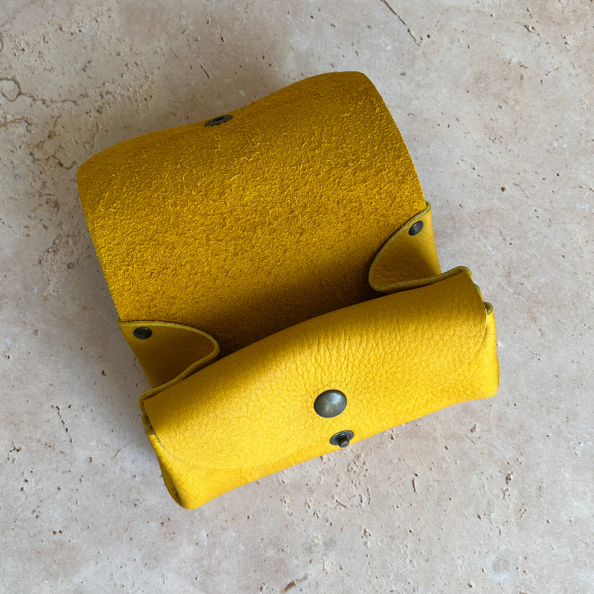 Porte-monnaie Muscari | Taurillon nubuck jaune