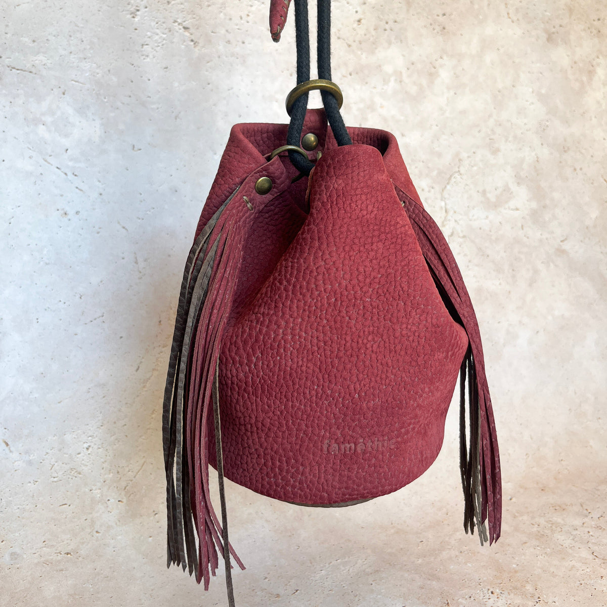 sac à dos Mini Camélée en cuir pleie fleur de la collection Terre Humaine vu de face