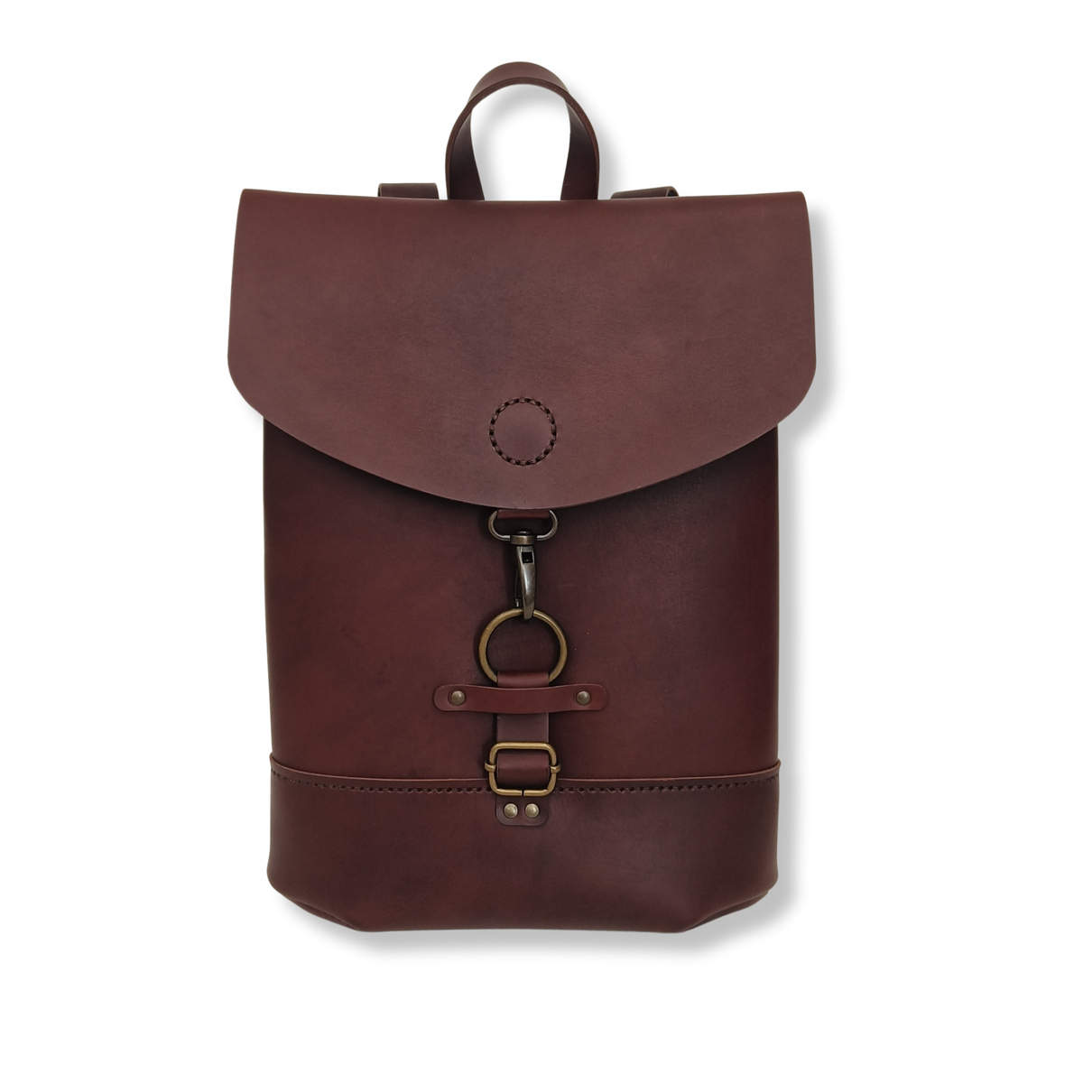 sac à dos de ville élégant femme cuir artisanal made in france tannage végétal faméthic petit mauve ébène