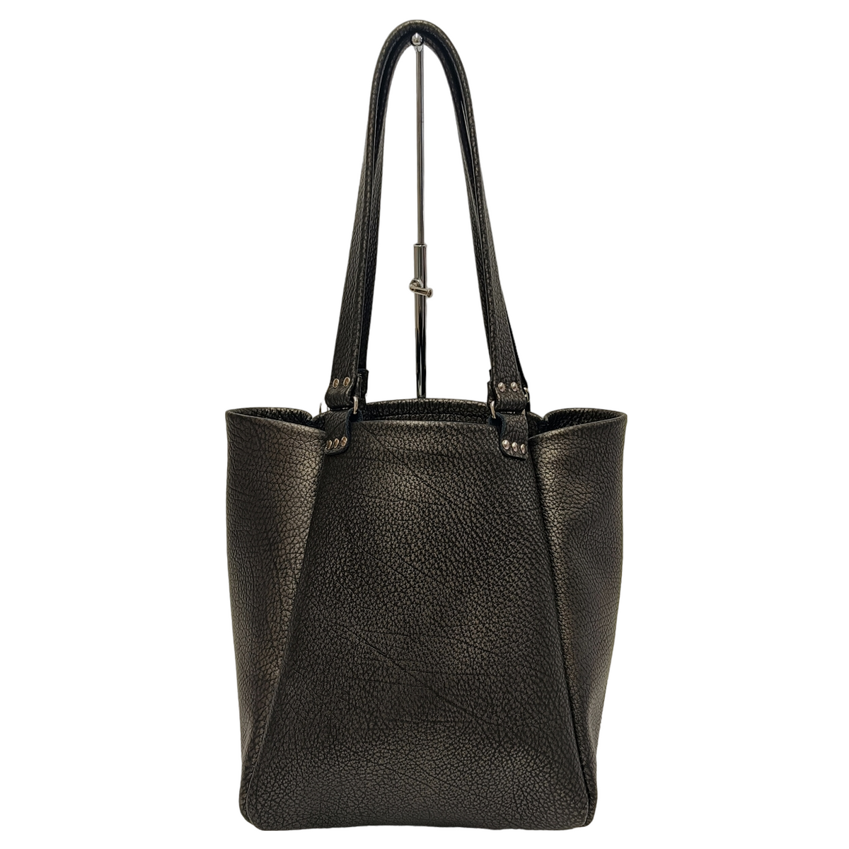 ophrys bronze noir argenté faméthic maroquinerie cuir français éthique mode durable cabas sac en cuir porté épaule