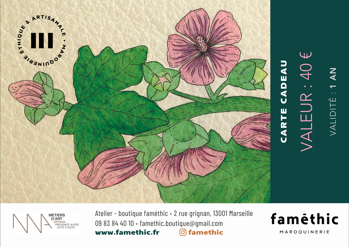 carte cadeau faméthic marseille artisan maroquinier maroquinerie cuir