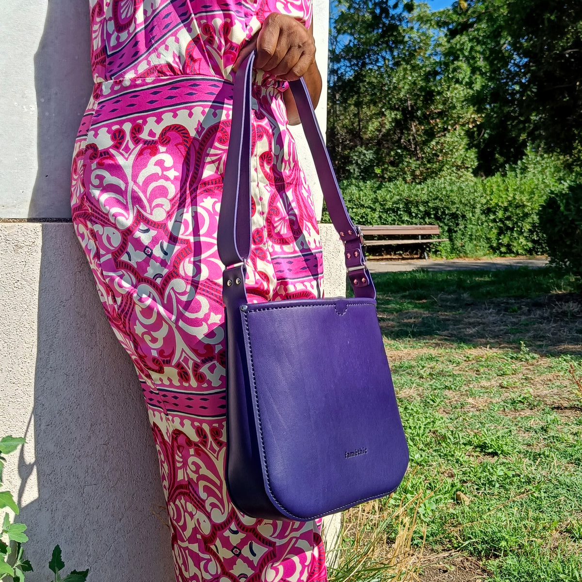 sac besace en cuir bandoulière valériane faméthic maroquinerie française artisanal