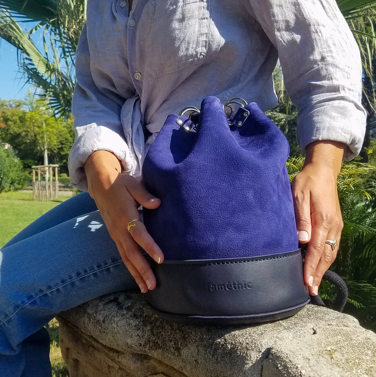 sac à dos sac seau cuir véritable original artisanal sacs bufflon tourillon faméthic famethic créateur marseille 
